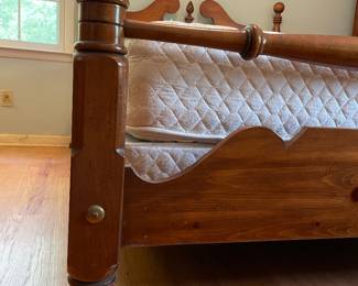 	#2		Bassett wood queen bed (headboard, footboard, side rails) with mattress and box spring	 $ 150.00 																							