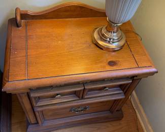 	#28		Bassett side table, (2) drawers (as-is, 27 x 17 x 26)	 $ 60.00 																							