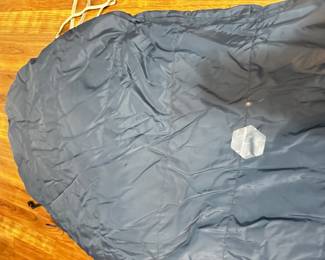 	#90	RA	REI down mummy sleeping bag with storage bag, navy (88" long, as-is repair on back seam)	 $ 50.00 																							