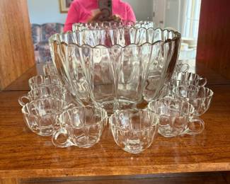 #57		Queens Lace floral embossed water glasses, set of 6, 6.75"	 $ 25.00 