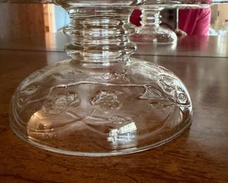 	#54		MCM Anchor Hocking cake stand pedestal “Savannah” with clear dome lid. 11" H x 12".	 $ 32.00 																							