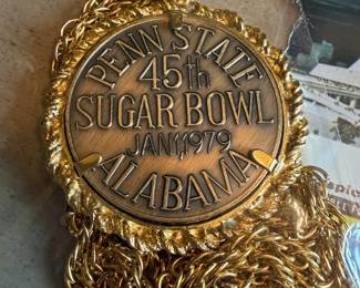 	#67	KW	Authentic vintage Alabama “Roll Tide” 45th Sugar Bowl ticket with medallion pendant necklace	 $ 200.00 																							