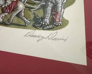 	#61		Danny Davis “Camp Crimson” signed print, framed (18.75" x 5"), print size 9" x 13", Alabama memorabilia	 $ 50.00 																							