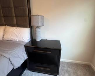 Queen bed with mattress set $350 Pair of night stands $150 Pair of matching lamps $55