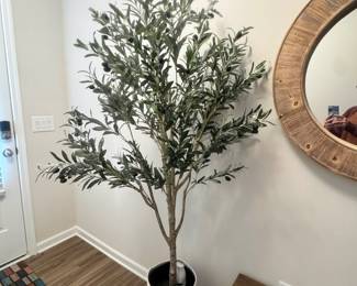 Olive tree with stand  $68 Mirror stays with new home owner.