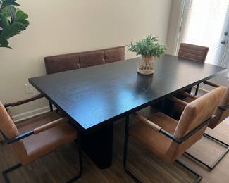 Table and chairs & bench seat $650