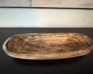 Oval wooden dough bowl $28
