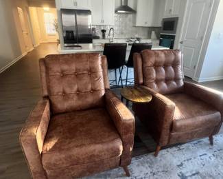 Leather reclining chair $200 each 