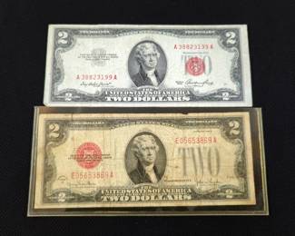 1928G And 1953 Red Seal $2 Bills, Total Qty 2 