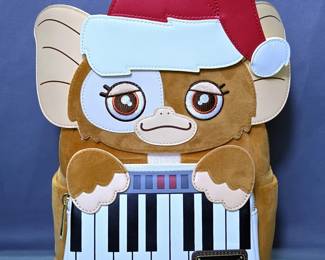 Gremlins Loungefly Holiday Gizmo With Keyboard Mini Backpack, Comes With Attachable Santa Hat, New