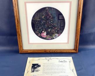 P. Buckley Moss (American 1933-2024) ‘Early Christmas Morning’ Lithograph, Signed And Numbered 3346/7042, Framed And Matted, With COA, 15.5” x 15.5”