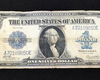1923 $1 Silver Certificate "Horse Blanket", Blue Label