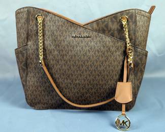  Michael Kors Jet Set Travel Large Chain Shoulder Tote, Color Shade Brown, New 