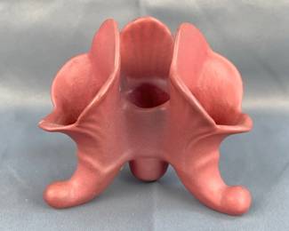 Van Briggle Pottery Triple Bud Cornucopia Mulberry Vase, Approx 4.5” Tall