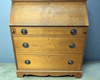  Secretary Chest, Fold Down Desk Top, 3 Lower Drawers, 40" x 37.5" x 18" 