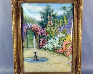 Garden Flowers Framed Print Under Convex Glass, 14.5" x 11.5"