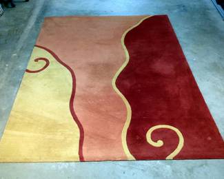Abstract Tufted Wool Area Rug, Approx 8' x 10.75' 