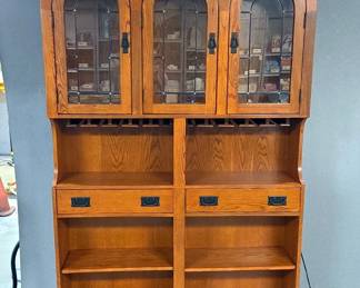 Illuminated Bar Back With Stemware Racks, 81"x52.25"x12"