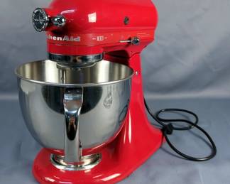 KitchenAid 100 Year Limited Edition "Queen Of Hearts" 5-Quart Tilt Stand Mixer Including Flat Beater, Flex Edge Beater, Dough Hook And Wire Whip, Model KSM 180QHSD, Powers On 