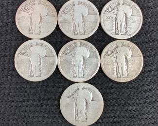 Standing Liberty Quarters, Qty 7