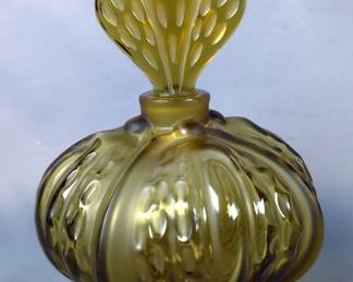Lalique "Mirabel" Perfume Bottle, Signed, Approx 4.75" x 4"
