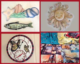 Metal Wall Sculptures & Men's Bathing Trunks and Matching Shirts