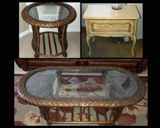 Matching End Table and Coffee Table and Small Nightstand 