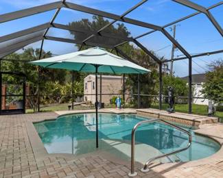 House is Also for Sale!! Pool Has Built In Umbrella on Lounge Chair Ledge 