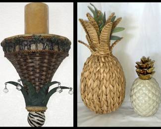 Sconce with Elephants and Pineapples