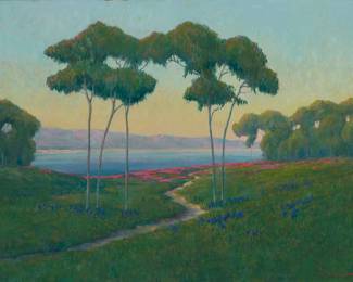 1015 William Dorsey (1942-2019) Path through a seaside landscape Oil on canvas Signed lower right: Wm. Dorsey 36" H x 48" W Estimate: $4,000 - $6,000