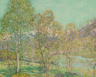 1099 William Henry Singer Jr. (1868-1943) "In Spring Time" Oil on canvas Signed lower right: W.H. Singer; titled and inscribed "No. 18," verso 34" H x 31.75" W Estimate: $3,000 - $5,000