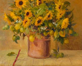 1037 Meredith Brooks Abbott (b. 1938) "Sunflowers," 2000 Oil on canvas Signed and dated lower right: M.B. Abbott '00; titled by repute 50" H x 40" W Estimate: $3,000 - $5,000