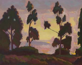 1027 Burton Shepard Boundey (1879-1962) Eucalyptus at dusk Oil on canvas Signed lower left: Burton S. Boundey 34" H x 40" W Estimate: $3,000 - $5,000