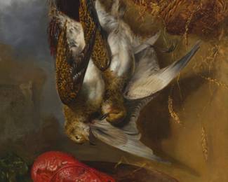 1169 Emil Carlsen (1853-1932) Outdoorsman's haul Oil on canvas laid to canvas Signed lower right: Emil. Carlsen. 21.25" H x 16" W Estimate: $4,000 - $6,000