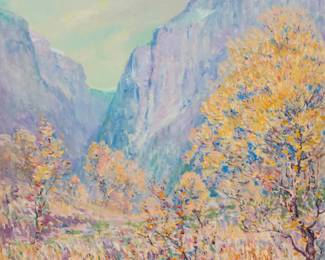 1101 William Henry Singer Jr. (1868-1943) "Briksdal Autumn, Herføl" (Norway) Oil on canvas Signed lower left: W.H. Singer Jr.; signed again and titled in pencil on the stretcher; inscribed "89." in pencil at the upper left corner of the stretcher 33.5" H x 27" W Estimate: $3,000 - $5,000