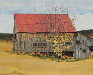 1185 Roy Bailey (1933-2002) "Late Fall" Oil on canvas Signed lower right: Bailey; titled and numbered on the stretcher: "70-48" 24.25" H x 36" W Estimate: $1,000 - $1,500