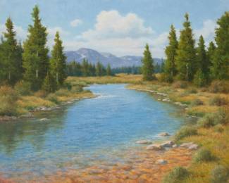 1148 David Chapple (b. 1947) "Summer Stream" Oil on canvasboard Signed lower right: David Chapple; titled verso 24" H x 30" W Estimate: $4,000 - $6,000