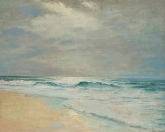 1093 Max Kuehne (1880-1968) Coastal scene Oil on canvas Signed lower right: Kuehne 24" H x 30.25" W Estimate: $3,000 - $5,000