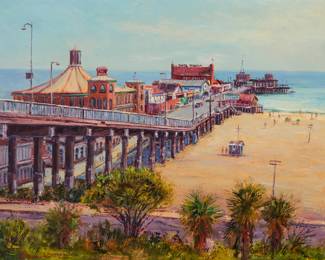 1191 Ben Abril (1923-1995) "Santa Monica Pier, California" Oil on canvas Signed lower left: Ben Abril; titled on the stretcher 26" H x 34" W Estimate: $2,000 - $3,000