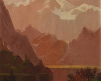 1112 Edwin Deakin (1838-1923) Mountain lake Oil on canvas laid to canvas Signed lower right: E Deakin 18" H x 14" W Estimate: $1,500 - $2,000