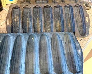 Vintage corn bread cast iron molds