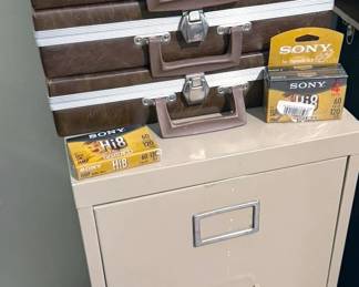 Cassettes: Nat King Cole, Bach, Scottish fiddle and cassette cases