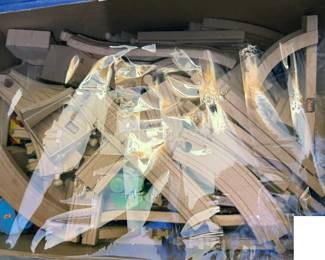 Wooden toy train set