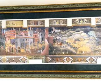 “Allegory of Good + Bad government” framed print by Ambrogio Lorenzetti