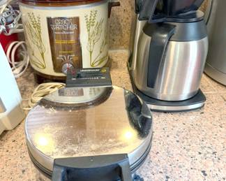 Waffle maker, crock pots, coffeewares