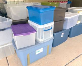 Plastic storage containers/bins