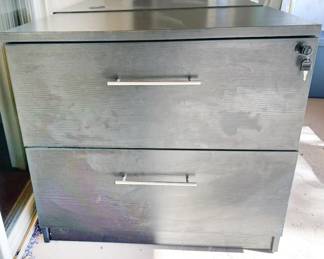 Desk with legal file cabinet