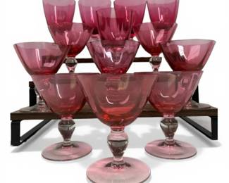 13 Cranberry Goblets
