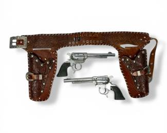 Roy Rogers Toy Pop Guns And Leather Belt