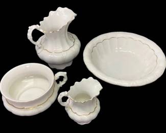 Sevres China Co. Porcelain Washbasin Set, Pitcher  Pot